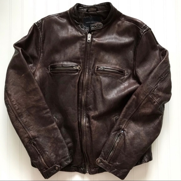Banana Republic Other - BANANA REPUBLIC Cafe Moto Racer Leather Jacket!  L